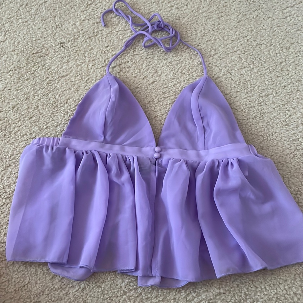 Purple Flowy Halter Top